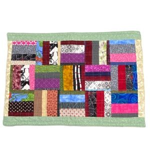 Handmade Handcrafted Baby Quilted Small Blanket Multicolored Yellow Owl